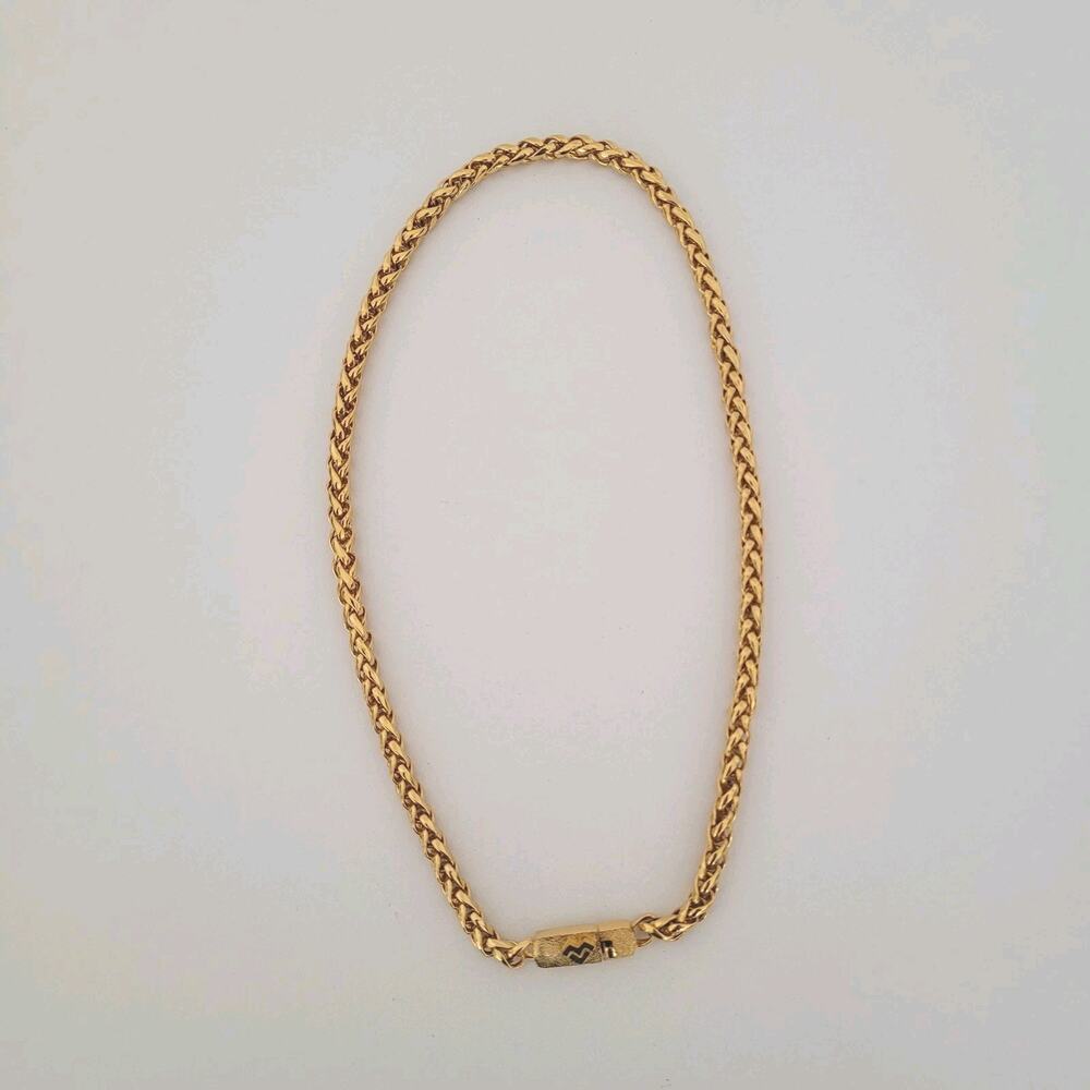 Vintage Mario Valentino Gold‎ Plated Chain Necklace 15 Inch Thick Chocker